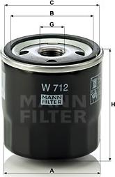 Mann-Filter W 712 - Filtre à huile parts5.com