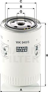 Mann-Filter WK 940/5 - Filtre à carburant parts5.com