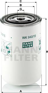 Mann-Filter WK 940/15 - Горивен филтър parts5.com