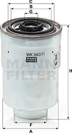 Mann-Filter WK 940/11 x - Filtr paliwa parts5.com