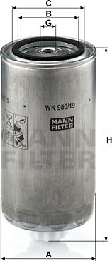 Mann-Filter WK 950/19 - Filtru combustibil parts5.com