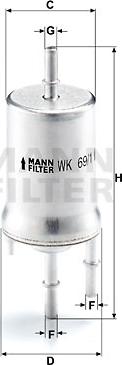 Mann-Filter WK 69/1 - Filtro combustible parts5.com