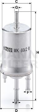 Mann-Filter WK 69/2 - Filtru combustibil parts5.com