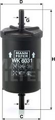 Mann-Filter WK 6031 - Palivový filtr parts5.com