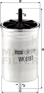 Mann-Filter WK 618/1 - Filtre à carburant parts5.com