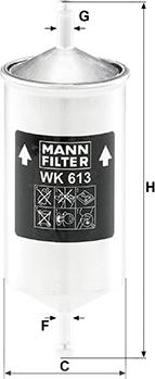 Mann-Filter WK 613 - Filtre à carburant parts5.com