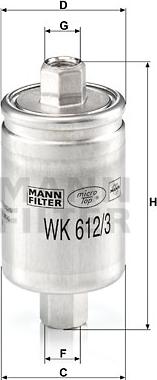 Mann-Filter WK 612/3 - Filtr paliwa parts5.com