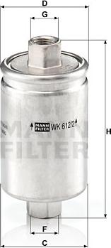 Mann-Filter WK 612/2 - Fuel filter parts5.com