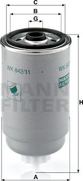 Mann-Filter WK 842/11 - Üzemanyagszűrő parts5.com