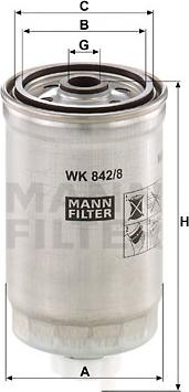 Mann-Filter WK 842/8 - Üzemanyagszűrő parts5.com