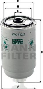 Mann-Filter WK 842/2 - Üzemanyagszűrő parts5.com