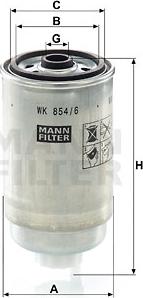 Mann-Filter WK 854/6 - Filtru combustibil parts5.com