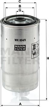 Mann-Filter WK 854/3 - Filtru combustibil parts5.com