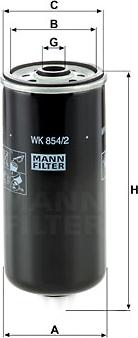 Mann-Filter WK 854/2 - Üzemanyagszűrő parts5.com