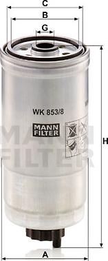 Mann-Filter WK 853/8 - Filtro combustible parts5.com