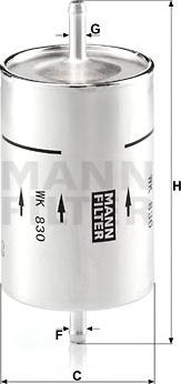 Mann-Filter WK 830 - Filtro combustible parts5.com