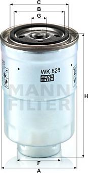 Mann-Filter WK 828 x - Palivový filtr parts5.com