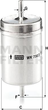 Mann-Filter WK 730/3 - Filtru combustibil parts5.com