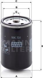 Mann-Filter WK 731 - Filtre à carburant parts5.com