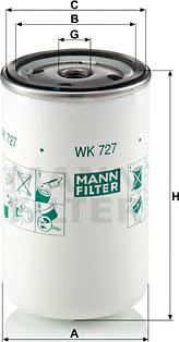 Mann-Filter WK 727 - Üzemanyagszűrő parts5.com