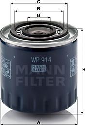 Mann-Filter WP 914 - Filtru ulei parts5.com