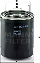 Mann-Filter WP 928/80 - Olejový filtr parts5.com