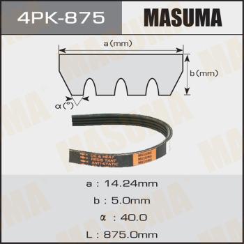 MASUMA 4PK875 - Correa trapecial poli V parts5.com