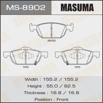 MASUMA MS-8902 - Комплект тормозных колодок, барабанные parts5.com