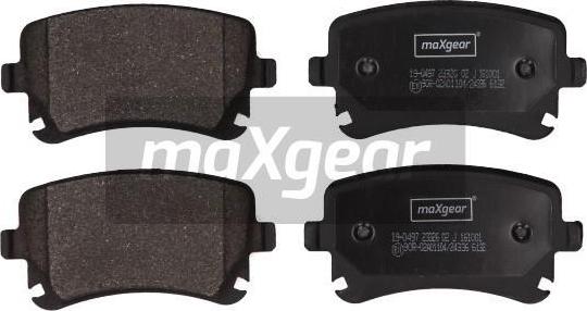 Maxgear 19-0497 - Komplet zavornih oblog, ploscne (kolutne) zavore parts5.com