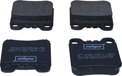 Maxgear 19-0401 - Σετ τακάκια, δισκόφρενα parts5.com