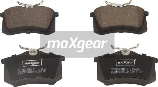 Maxgear 19-0429 - Тормозные колодки, дисковые, комплект parts5.com