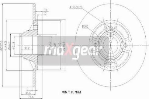 Maxgear 19-1972 - Féktárcsa parts5.com