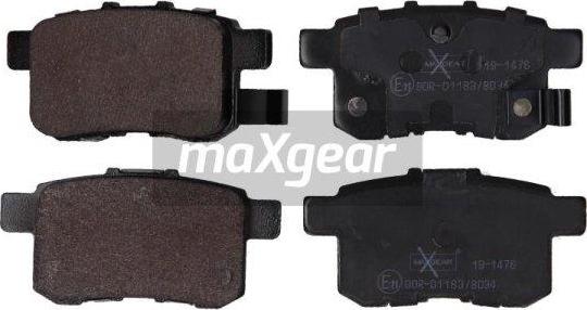 Maxgear 19-1476 - Komplet pločica, disk-kočnica parts5.com