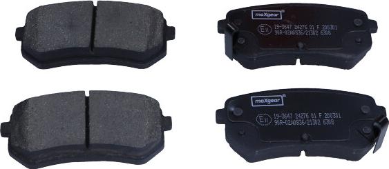 Maxgear 19-3647 - Zestaw klocków hamulcowych, hamulce tarczowe parts5.com