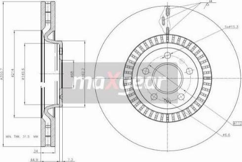 Maxgear 19-3210 - Brzdový kotúč parts5.com