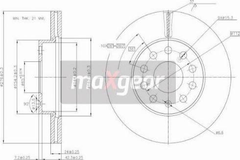 Maxgear 19-3238 - Тормозной диск parts5.com