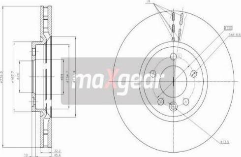 Maxgear 19-3221 - Kočioni disk parts5.com