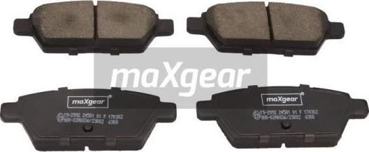 Maxgear 19-2992 - Brake Pad Set, disc brake parts5.com