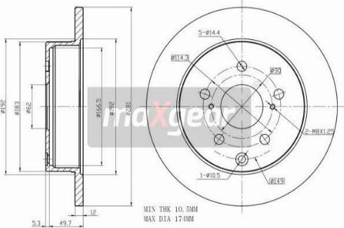 Maxgear 19-2466MAX - Disc frana parts5.com