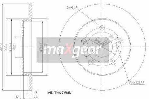 Maxgear 19-2467 - Tarcza hamulcowa parts5.com