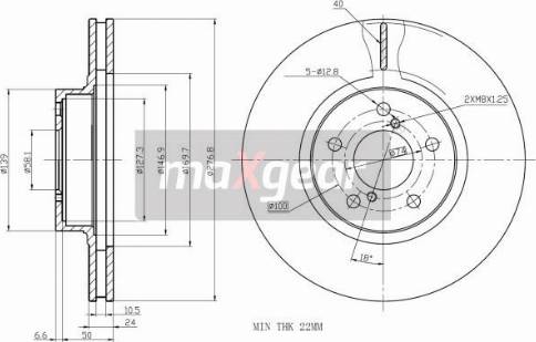 Maxgear 19-2505 - Brzdový kotouč parts5.com