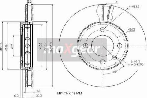 Maxgear 19-2856 - Disco de freno parts5.com