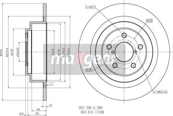 Maxgear 19-2357 - Brake Disc parts5.com