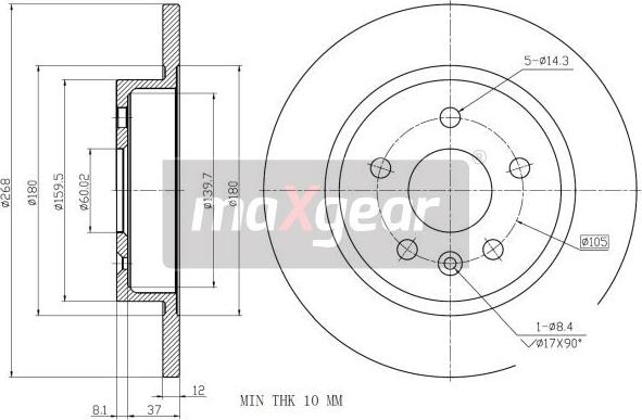 Maxgear 19-2333 - Brake Disc parts5.com