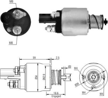 Meat & Doria 46126 - Solenoid, electromotor parts5.com