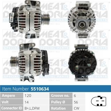 Meat & Doria 5510634 - Alternator parts5.com