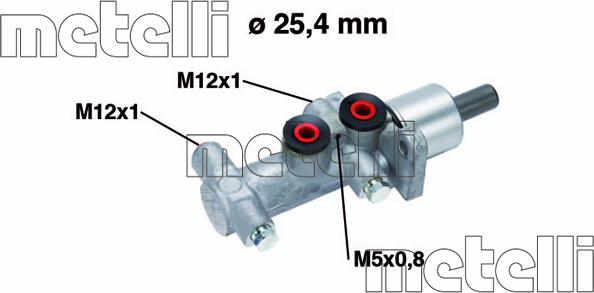 Metelli 05-0767 - Hlavný brzdový válec parts5.com