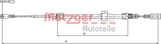 Metzger 10.9881 - Cablu, frana de parcare parts5.com