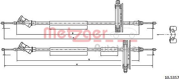 Metzger 10.5357 - Čelično uže, parkirna kočnica parts5.com