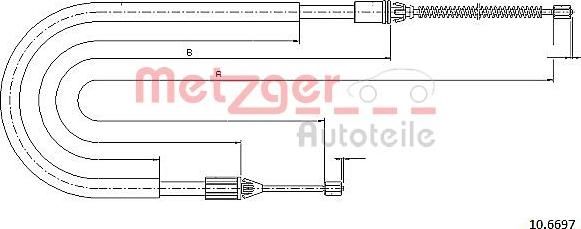 Metzger 10.6697 - Sajla, ručna kočnica parts5.com